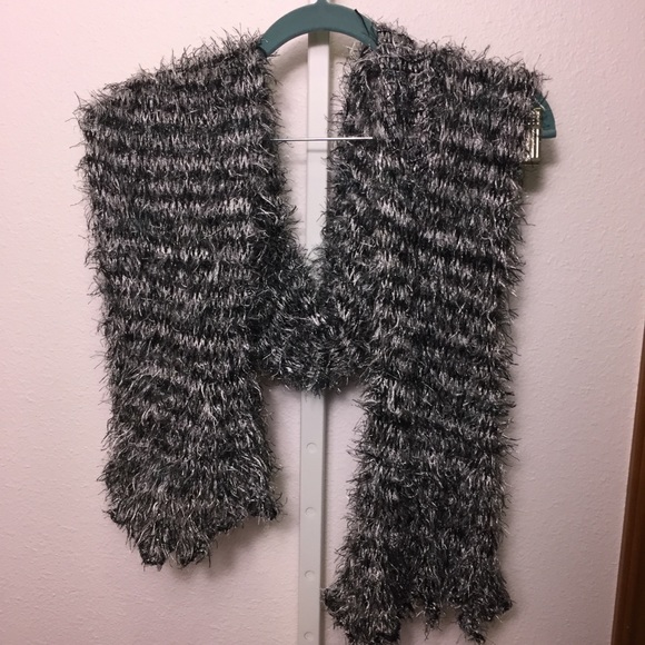 Fluffy Knit Scarf Convertible To Sleeveless Dress - Picture 6 of 8